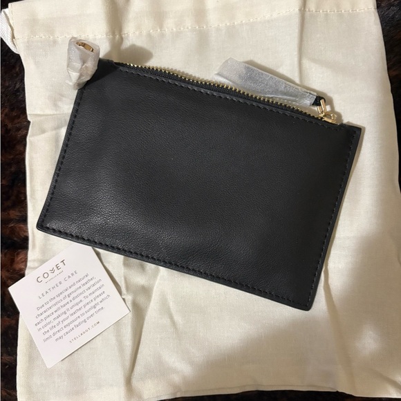 Stella & Dot Covet Black Leather Coin Pouch - Picture 2 of 6